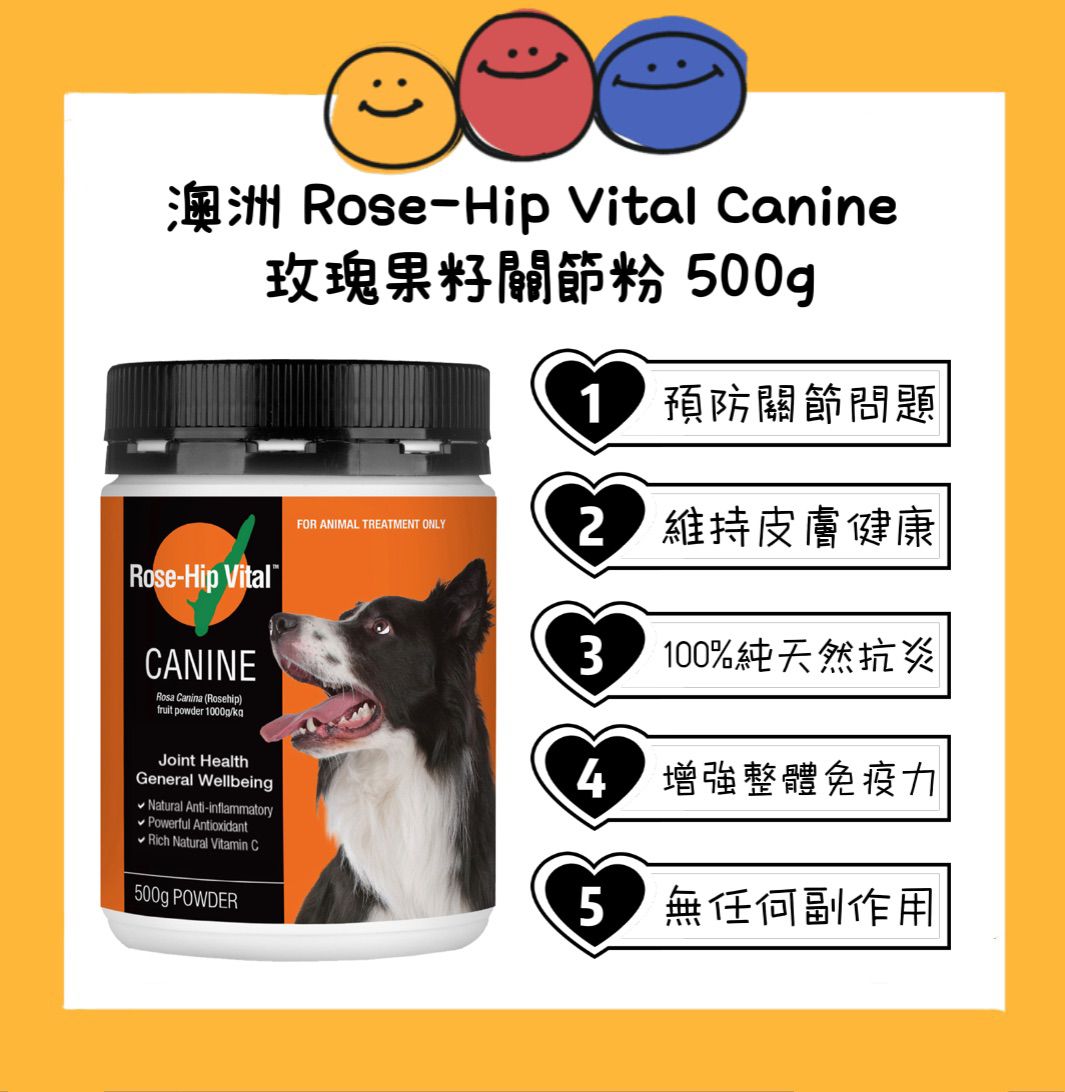 澳洲 Rose-Hip Vital Canine 犬用玫瑰果籽關節粉 500g  [澳洲直送 | 平行進口 | 最佳食用日期至2/2026]