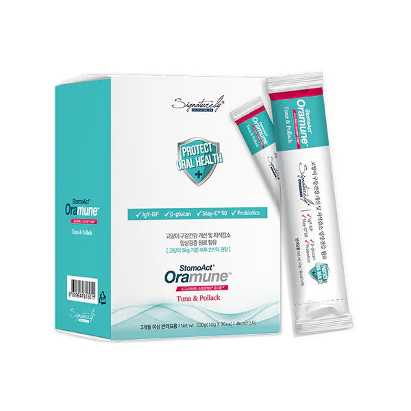 Signatureby - Oramune 貓咪潔齒肉醬 吞拿魚＋鱈魚口味 10g x 30條 #清牙石恩物 #韓國爆款熱賣 [韓國直送 | 平行進口 | 最佳使用日期到02/2027]