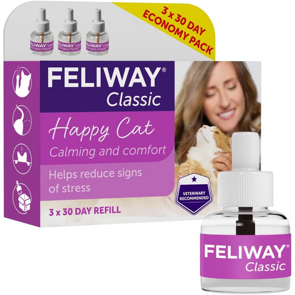 Feliway - Classic 貓咪費洛蒙情緒安定香薰 補充裝 48ml x 3 [英國版] [歐洲直送 | 平行進口 | 最佳使用日期到04/2026]