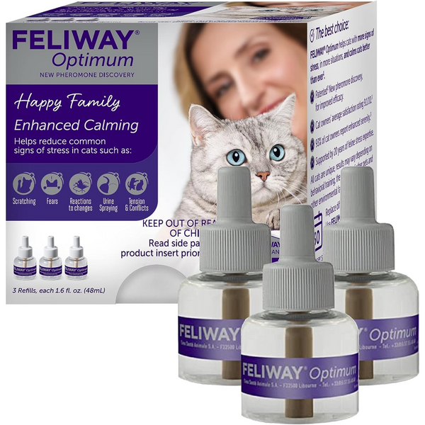 Feliway - Optimum 貓咪費洛蒙情緒安定香薰 補充裝 48ml x 3 [英國版] [英國直送 | 平行進口 | 最佳使用日期到09/2025]