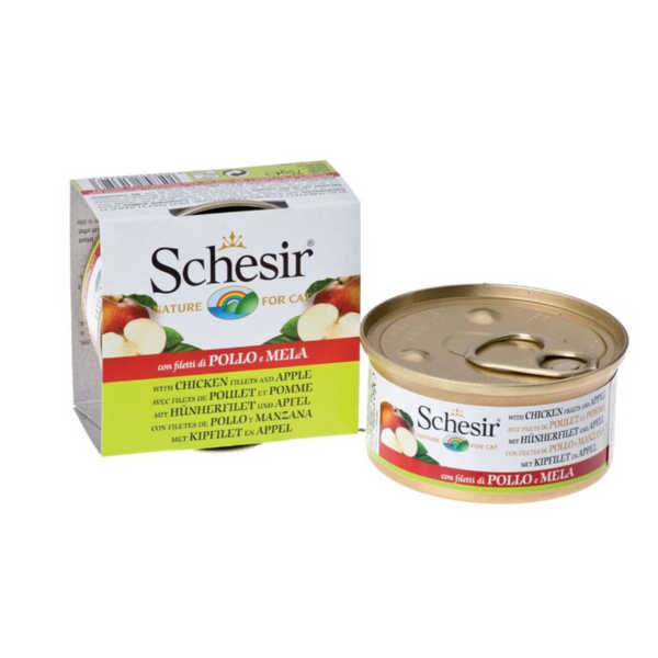 Schesir - Wet Original 水果 水煮雞肉蘋果貓罐頭 75g [意大利品牌 | 平行進口| 最佳食用日期到11/2026]