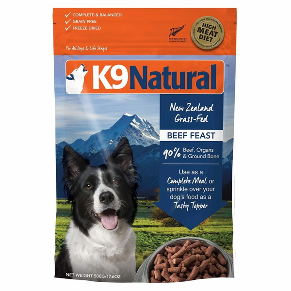 K9 NATURAL K9 凍乾狗糧 牛肉盛宴 BEEF FEAST 500G [紐西蘭直送 | 平行進口 | 最佳食用日期到]