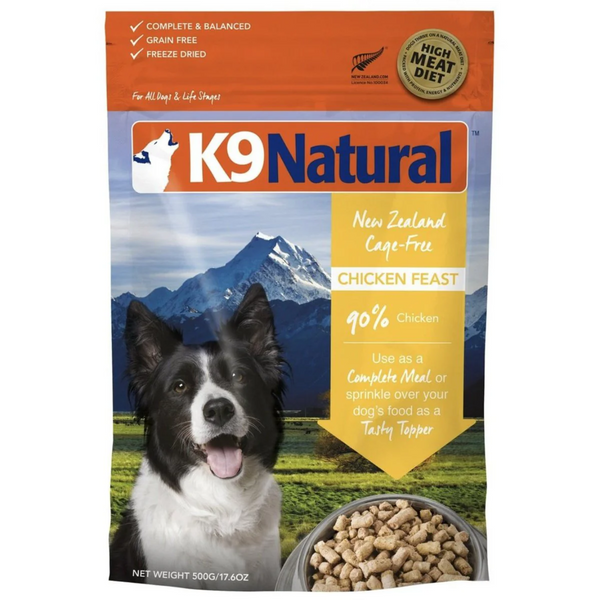 K9 NATURAL K9 凍乾狗糧 鮮雞盛宴 CHICKEN FEAST 500G [紐西蘭直送 | 平行進口 | 最佳食用日期到03/2026]
