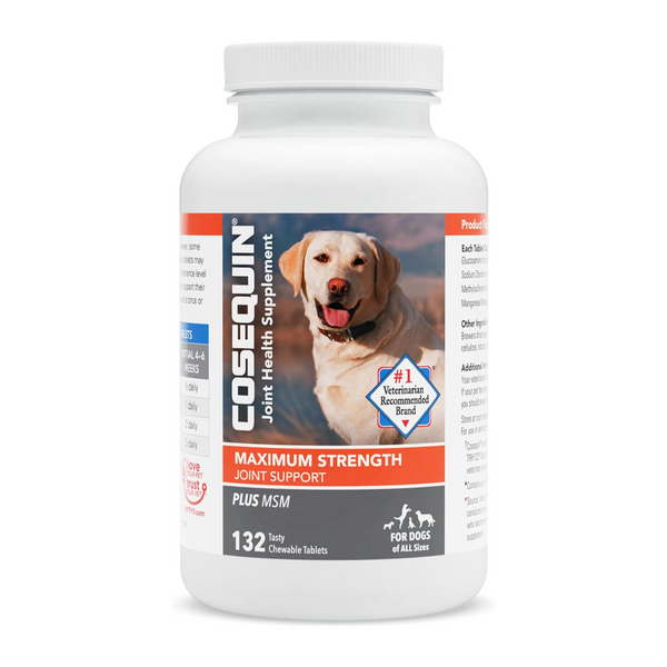 Nutramax Cosequin 犬用關節保健強效配方 ＋MSM 咀嚼片 132粒裝 [美國直送 | 平行進口 | 最佳食用日期到12/2027]