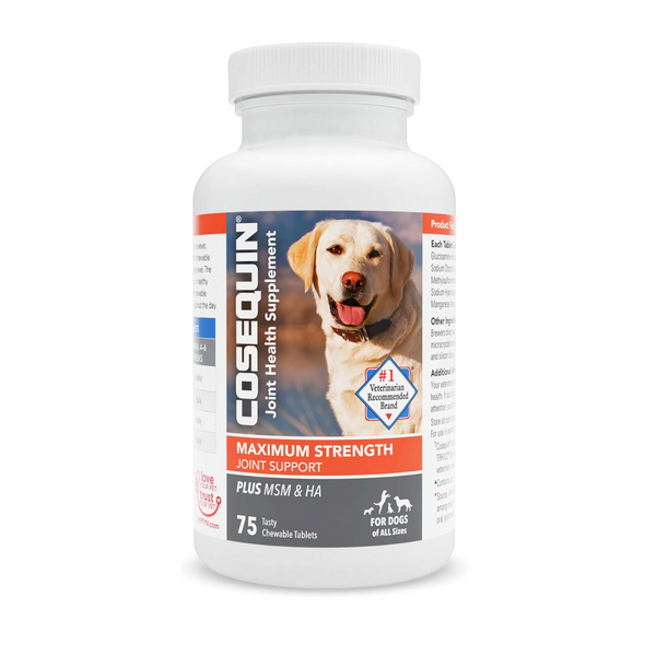 Nutramax Cosequin 犬用關節保健強效配方 ＋MSM 咀嚼片 含HA 透明酸質版 75粒裝 [美國直送 | 平行進口 | 最佳食用日期到12/2026]