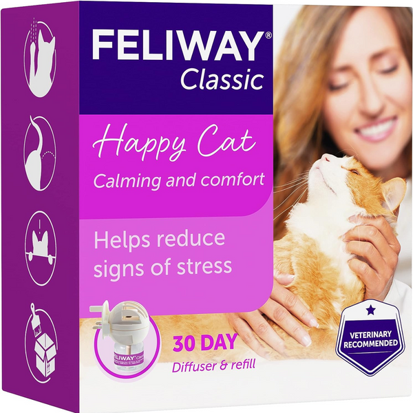 Feliway - Classic 貓咪費洛蒙情緒安定香薰套裝三腳插連 48ml [英國直送 | 平行進口 | 最佳使用日期到12/2026]