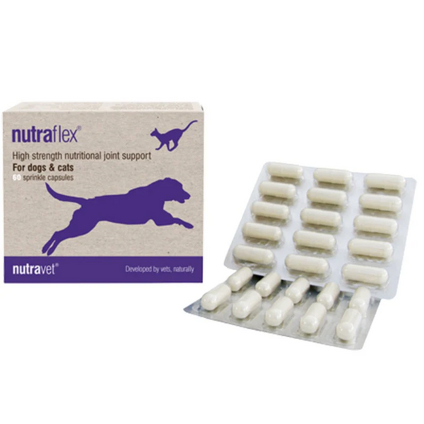 NUTRAVET NUTRAFLEX 改善關節 營養膠囊 (貓狗適用) 每盒60粒膠囊 [英國直送 | 平行進口 | 最佳食用日期到01/2026]