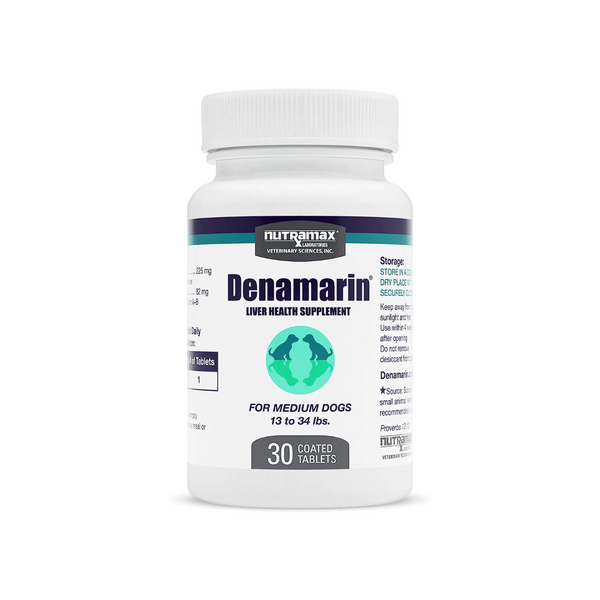 Nutramax Denamarin 肝臟補充藥片 13-34磅 中型犬 225mg [美國直送 | 平行進口 | 最佳食用日期 04/2025]