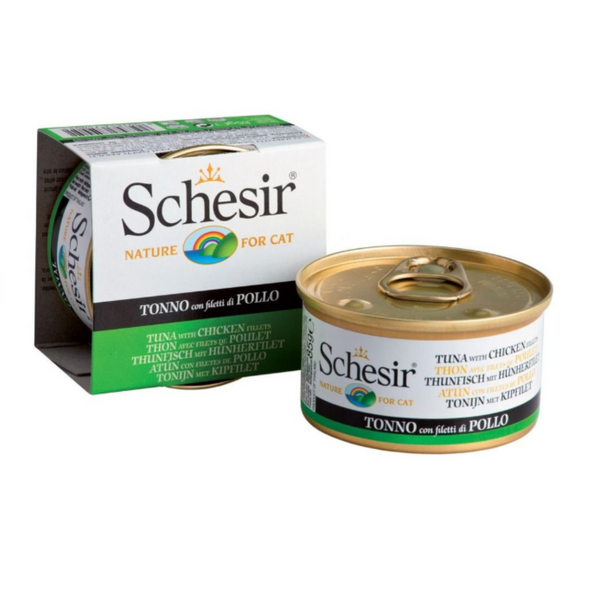 Schesir - Wet Original 啫喱 吞拿魚雞絲貓罐頭 85g [意大利品牌 | 平行進口| 最佳食用日期到12/2027]