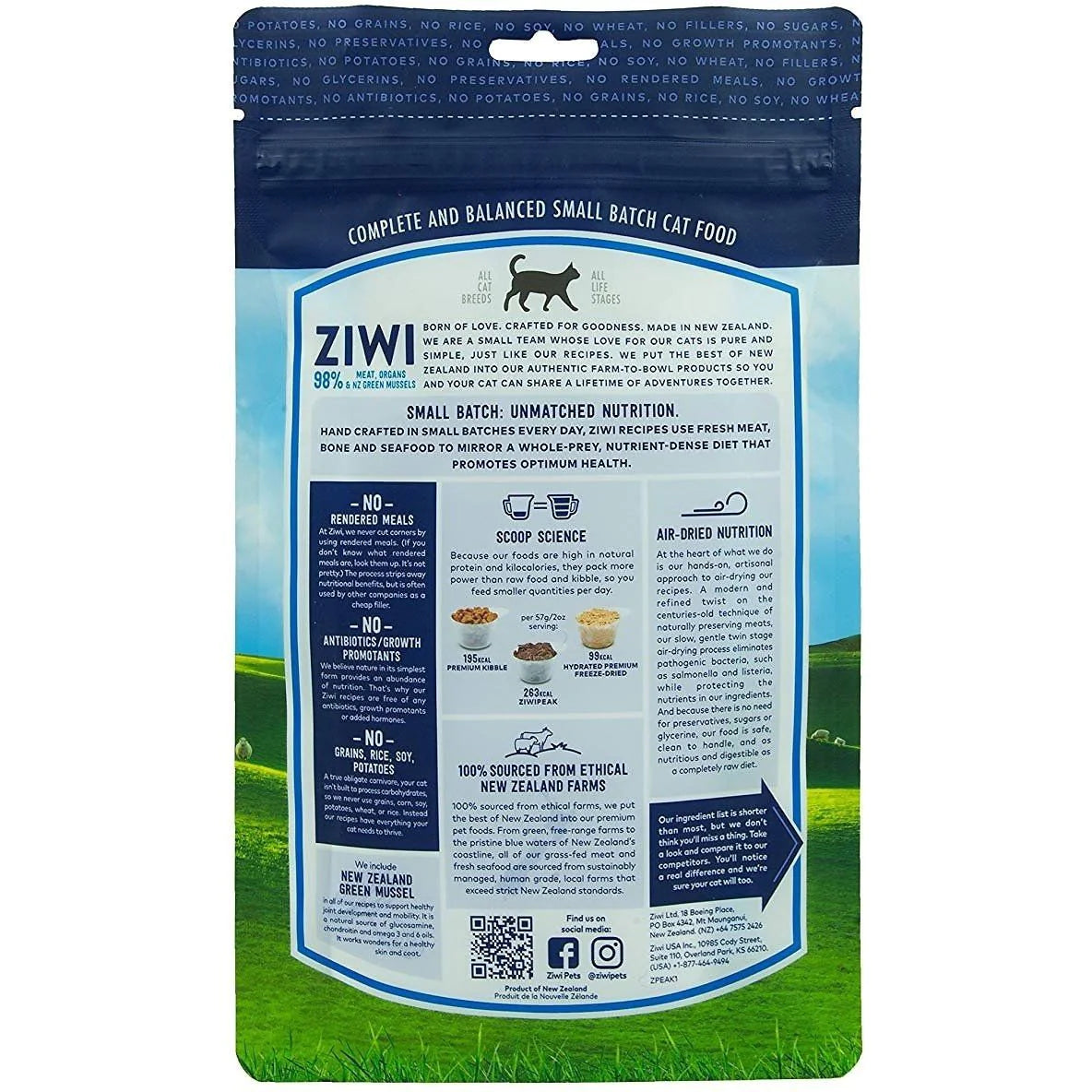 ZIWIPEAK 巔峰貓糧 風乾脫水 無穀物 羊肉配方 LAMB RECIPE 1kg [新西蘭直送 | 平行進口 | 最佳食用日期到06/2025]
