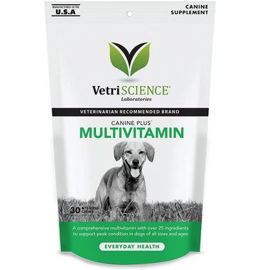 VetriScience CANINE PLUS MULTIVITAMIN 30 BITE-SIZED CHEW 狗隻綜合營養功能可咀嚼小食 [美國直送 | 平行進口 | 最佳食用日期至08/2024]
