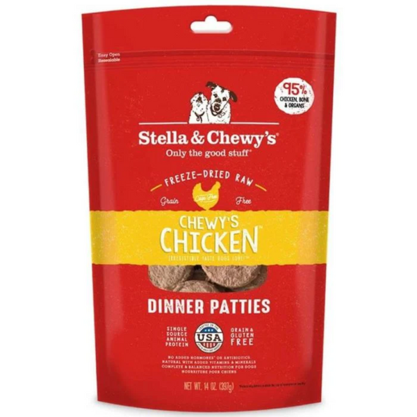 STELLA & CHEWYS 凍乾狗糧脫水肉餅 雞肉配方 Chicken 25oz [美加直送 | 平行進口 | 最佳食用日期到03/2025]