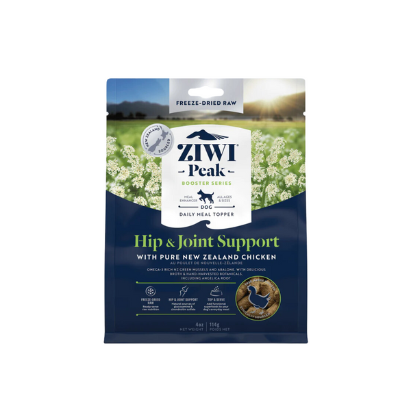 ZIWIPEAK  狗凍乾 Booster Series Hip & Joint Support 雞肉口味 Chicken 114g [新西蘭直送 | 平行進口 | 最佳食用日期到12/2025]