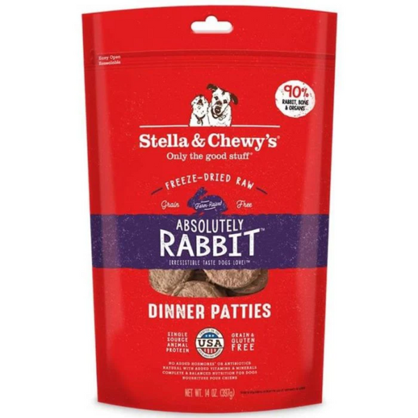 STELLA & CHEWYS 凍乾狗糧脫水肉餅 兔肉配方 Rabbit 25oz [美加直送 | 平行進口 | 最佳食用日期到07/2025]