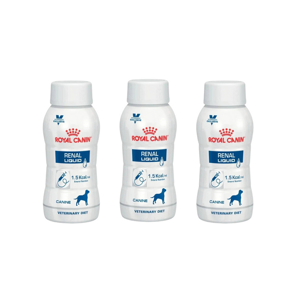 ROYAL CANIN - 成犬腎臟處方營養液  CANINE RENAL LIQUID 200ML x 3樽裝  [歐洲直送 | 平行進口 | 最佳食用日期到09/2024]