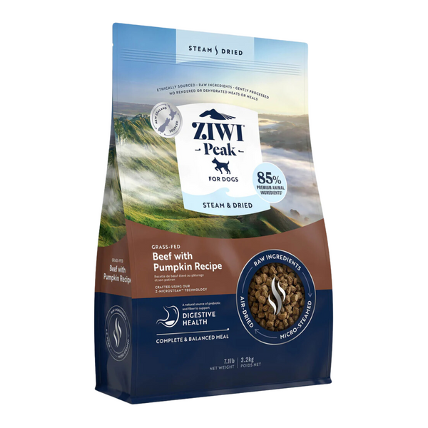 ZIWIPEAK 狗糧 微蒸風乾 草飼牛肉配南瓜食譜配方 Beef with Pumpkin Recipe 3.2kg [新西蘭直送 | 平行進口 | 最佳食用日期到11/2025]