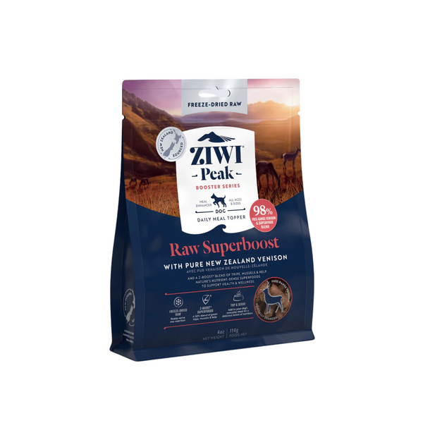 ZIWIPEAK  狗凍乾 Booster Series Raw Superboost Venison Recipe 鹿肉口味 114g [新西蘭直送 | 平行進口 | 最佳食用日期到10/2025]