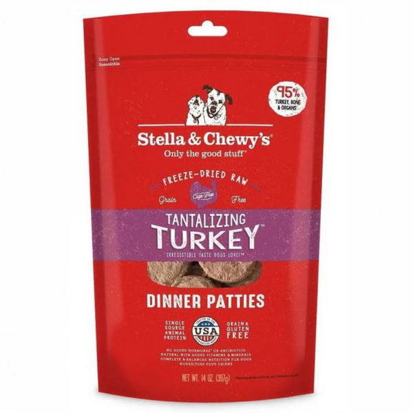 STELLA & CHEWYS 凍乾狗糧脫水肉餅 火雞肉配方 Turkey 14oz [美加直送 | 平行進口 | 最佳食用日期到12/2025]