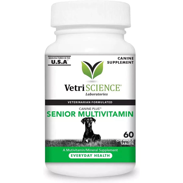 VetriScience Canine Plus Senior Multivitamins (60 Bite-Sized Chews) 老年犬用綜合營養功能可咀嚼丸 (60粒裝) [美國直送 | 平行進口]