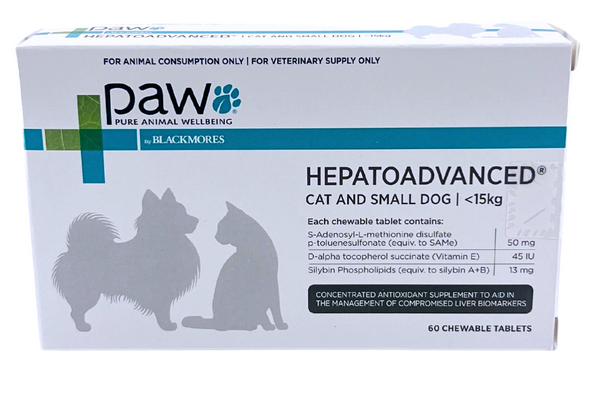 PAW Hepatoadvanced 貓狗用肝臟補充劑咀嚼片 15KG以下 60粒裝 [澳洲直送 | 平行進口 | 最佳食用日期11/2025]