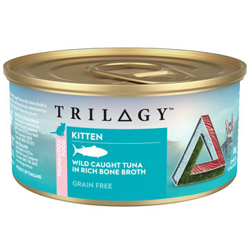TRILOGY 無榖物肉絲主食罐 幼貓 吞拿魚高湯口味Kitten Can - Grain Free Wild Caught Tuna In Bone Broth 85g [新西蘭直送 | 平行進口 | 最佳食用日期到08/2027]