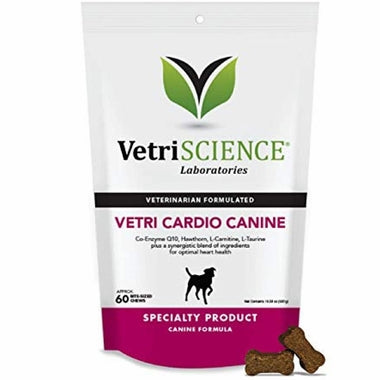 VETRISCIENCE CARDIO CANIN 60 BITE-SIZED CHEWS 狗狗心臟保健咀嚼片-60粒 [美國直送 | 平行進口 | 最佳食用日期至10/2024]